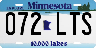 MN license plate 072LTS