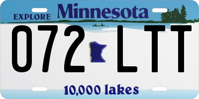 MN license plate 072LTT