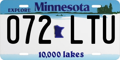 MN license plate 072LTU