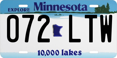 MN license plate 072LTW