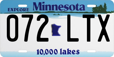 MN license plate 072LTX