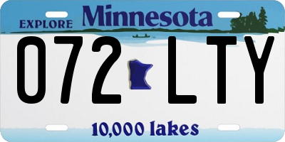 MN license plate 072LTY