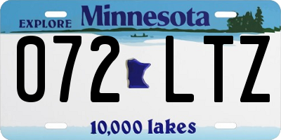 MN license plate 072LTZ