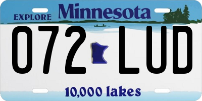 MN license plate 072LUD