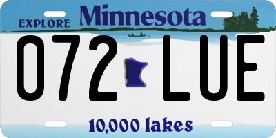 MN license plate 072LUE