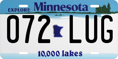 MN license plate 072LUG