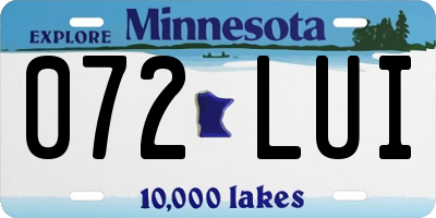 MN license plate 072LUI