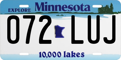 MN license plate 072LUJ