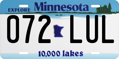 MN license plate 072LUL