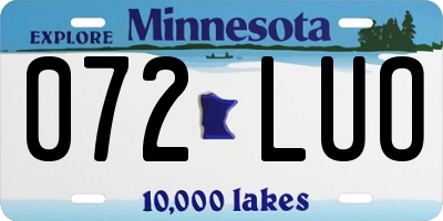 MN license plate 072LUO