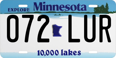 MN license plate 072LUR