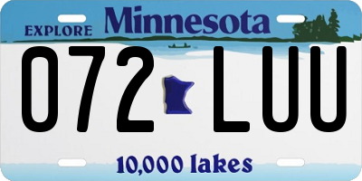MN license plate 072LUU