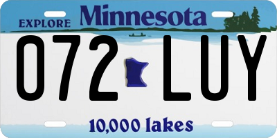 MN license plate 072LUY