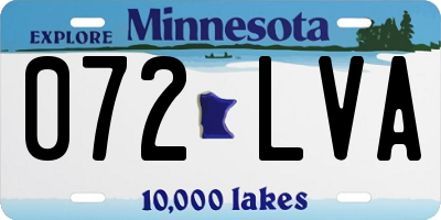 MN license plate 072LVA