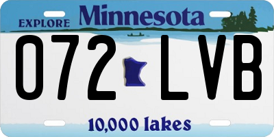 MN license plate 072LVB