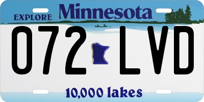 MN license plate 072LVD