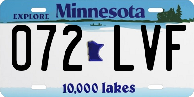 MN license plate 072LVF