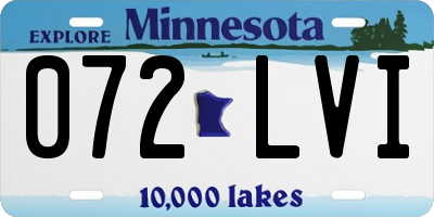 MN license plate 072LVI