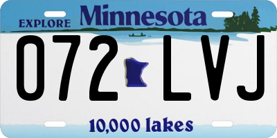 MN license plate 072LVJ