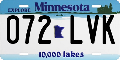 MN license plate 072LVK