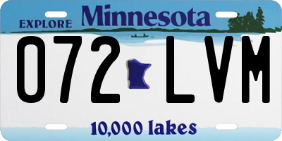 MN license plate 072LVM
