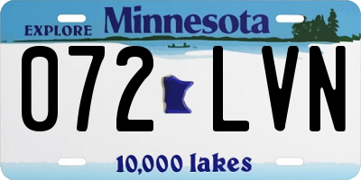 MN license plate 072LVN