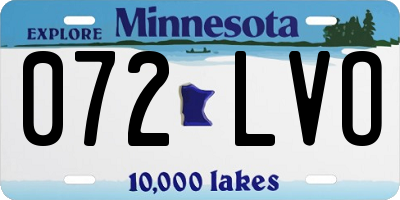 MN license plate 072LVO
