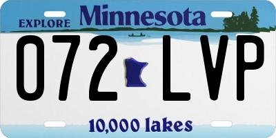 MN license plate 072LVP