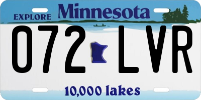 MN license plate 072LVR