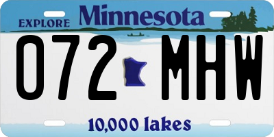 MN license plate 072MHW