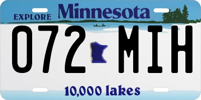MN license plate 072MIH