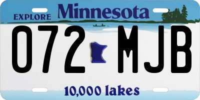 MN license plate 072MJB