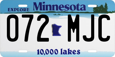 MN license plate 072MJC