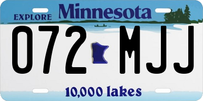 MN license plate 072MJJ