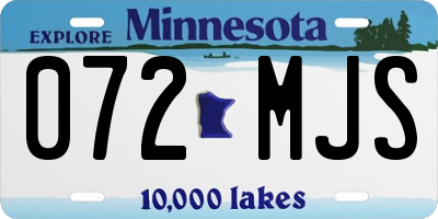 MN license plate 072MJS