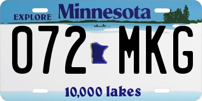 MN license plate 072MKG