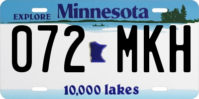 MN license plate 072MKH
