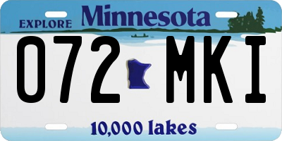 MN license plate 072MKI