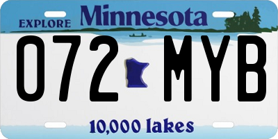 MN license plate 072MYB