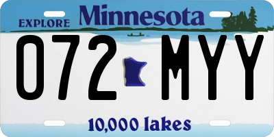 MN license plate 072MYY