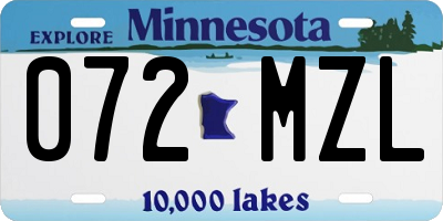 MN license plate 072MZL