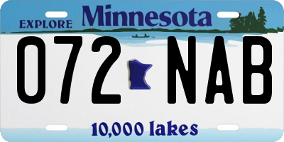 MN license plate 072NAB