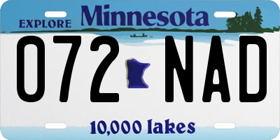 MN license plate 072NAD
