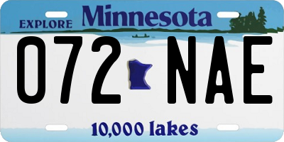 MN license plate 072NAE