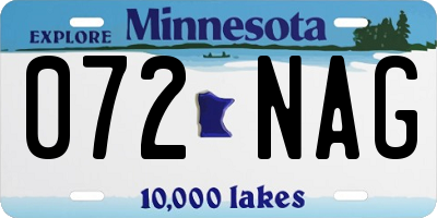 MN license plate 072NAG