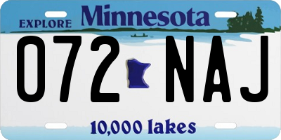 MN license plate 072NAJ