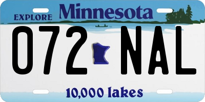 MN license plate 072NAL