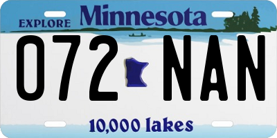 MN license plate 072NAN