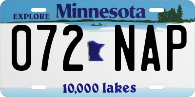 MN license plate 072NAP