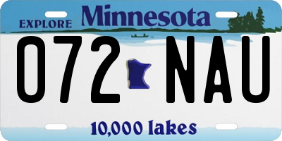 MN license plate 072NAU
